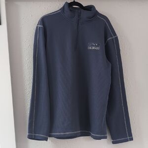 Colorado Blue Quarter-Zip Fleece Pullover Unisex Large